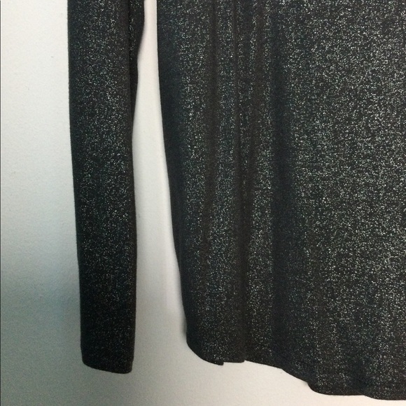 Apt. 9 Petite M Medium 8 - 10 Crew Shirt Gray Metallic Long Sleeve Stretch NEW - Picture 6 of 9
